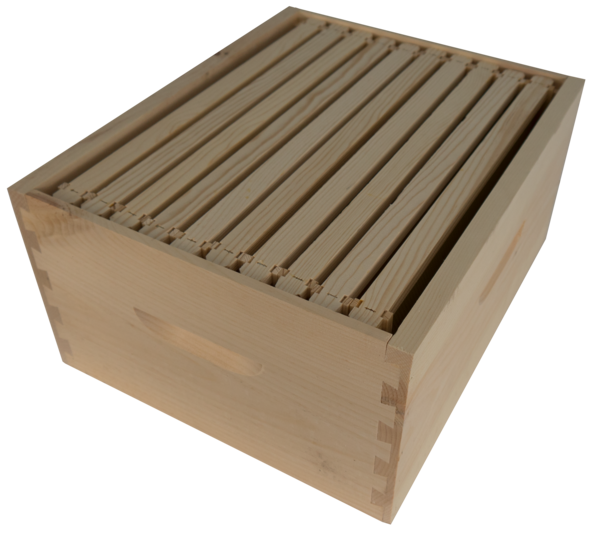 Deep Hive Box Assembled with 10 Frames and Plastic Foundation